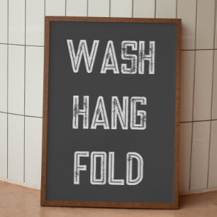 Wash Hang Fold Wäsche Routine Poster