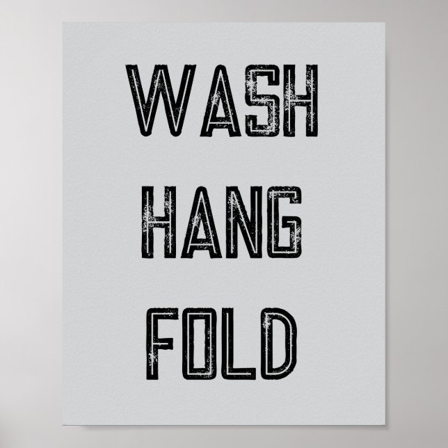 Wash Hang Fold Wäsche Routine Poster (Vorne)