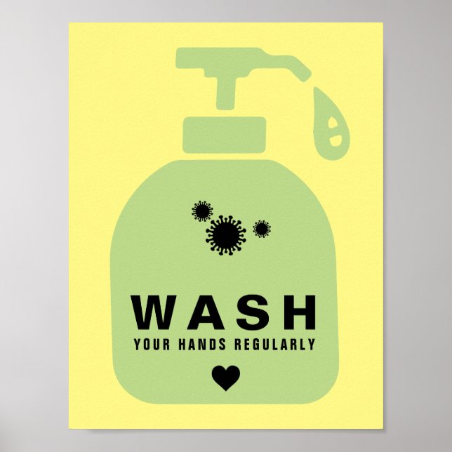 Wash Your Hands Regularly Virus Icon Poster (Vorne)