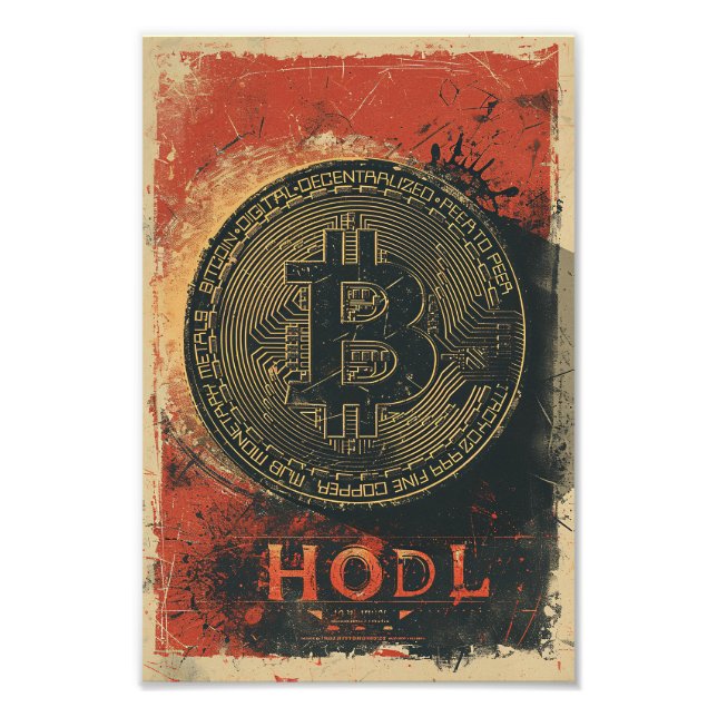Washed Bitcoin hodl crypto blockchain Fotodruck (Vorne)
