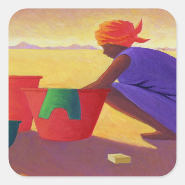 Washer Woman 1999 Quadratischer Aufkleber (Vorderseite)