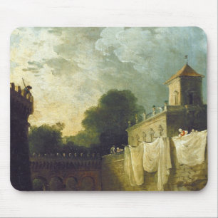 Washerwomen im Burggraben eines italienischen Mousepad