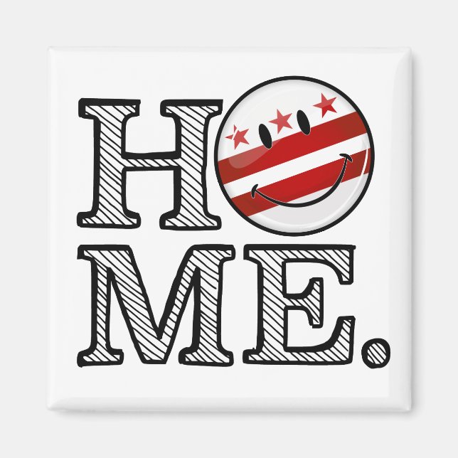 Washhington DC Lächeln Flag Zuhause Magnet (Vorne)