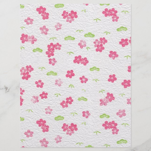 Washi Pink Blumengestein und Kunsthandwerk Papier (Vorderseite)
