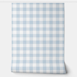 Washing Powder Soft Blue Gingham Check Tapete