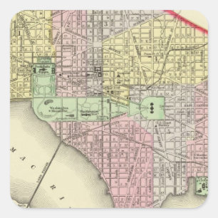 Washington 3 quadratischer aufkleber