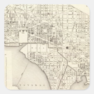 Washington 4 quadratischer aufkleber