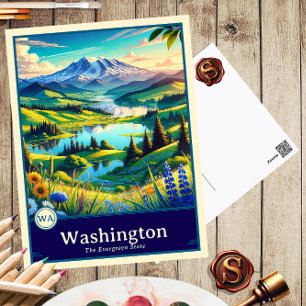 Washington   Anime Style Cel Schattenkarte Postkarte