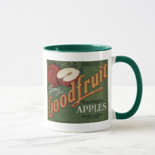 Washington-Äpfel Obstkisten-Etikett Tasse