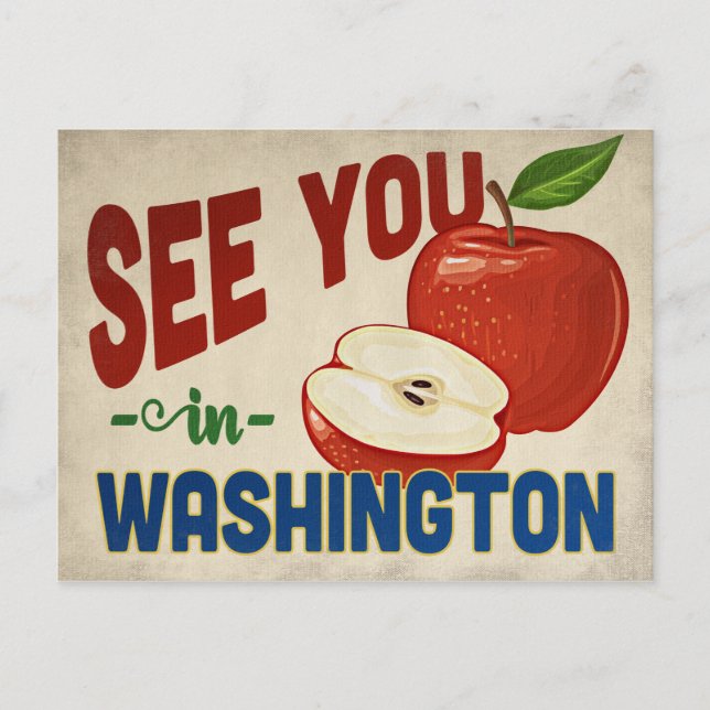 Washington Apple - Vintage Travel Postkarte (Vorderseite)