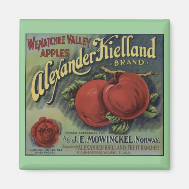 Washington Apples Crate Lable Magnet (Vorne)