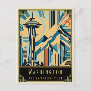 Washington   Art Deco Postkarte