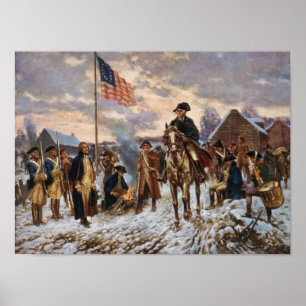 Washington bei Valley Forge Poster
