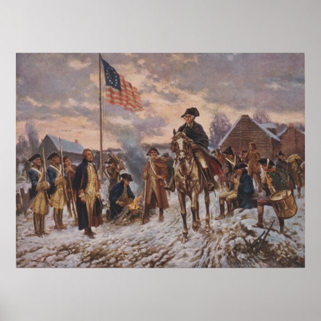Washington bei Valley Forge von Edward Percy Moran Poster (Vorne)