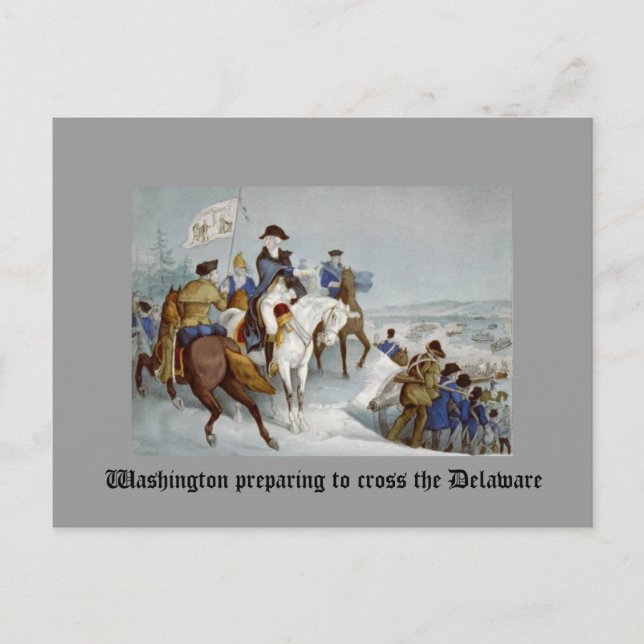 Washington bereitet sich darauf vor, das Delaware  Postkarte (Vorderseite)