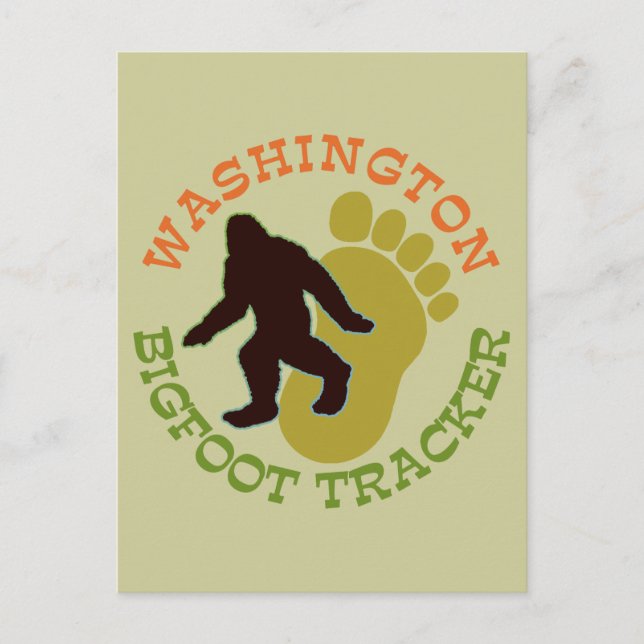 Washington Bigfoot Tracker Postkarte (Vorderseite)