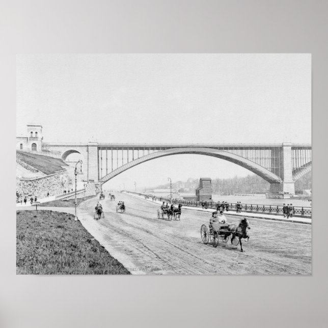 Washington Bridge und das Speedway-Foto Poster (Vorne)