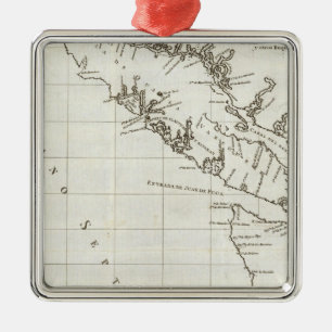 Washington, British Columbia, Vancouver Map Silbernes Ornament