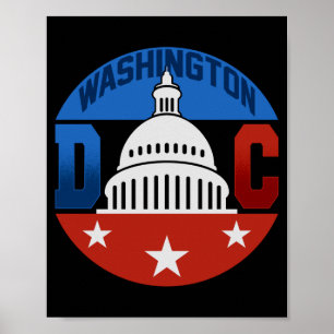 Washington Capitol Hill amerikanische Flagge USA S Poster
