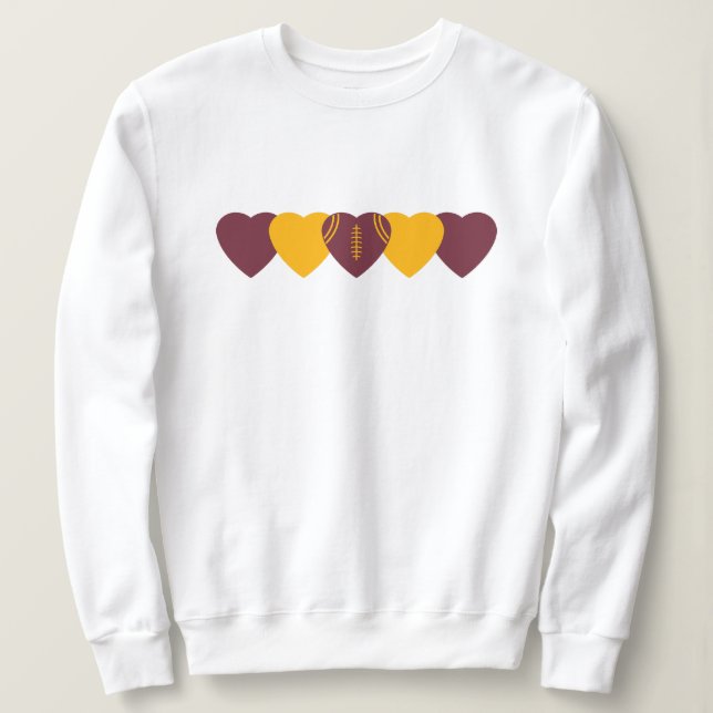 Washington Commanders Heart Football Sweatshirt (Design vorne)