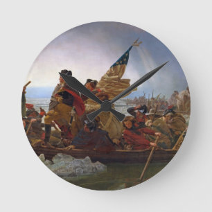 Washington Crossing the Delaware River Runde Wanduhr