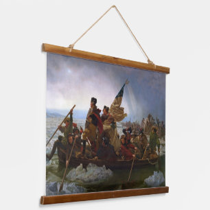 Washington Crossing The Delaware von Emanuel Leutz Wandteppich Mit Holzrahmen