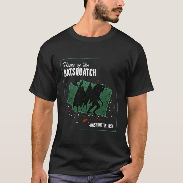 Washington Cryptids Zuhause des Batsquatch T-Shirt (Vorderseite)