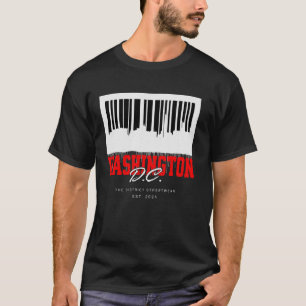 Washington D.C. Barcode-Skyline Hauptstadt Graffit T-Shirt