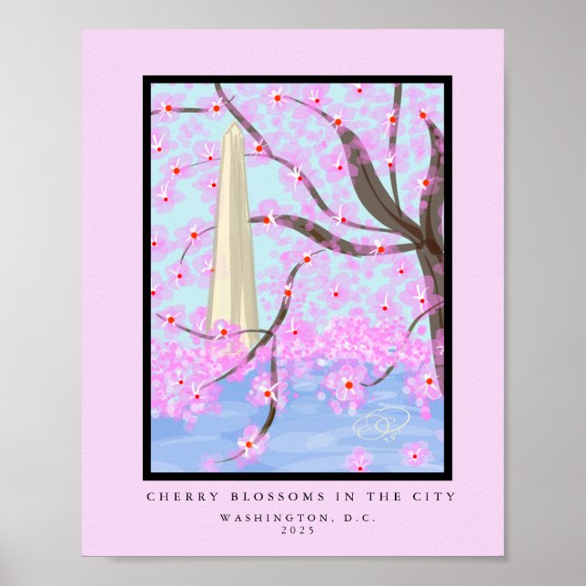 Washington, D.C./Cherry Blossom Print Poster (Vorne)