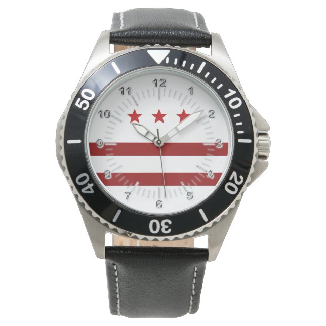Washington D.C. City flagge Watch Armbanduhr (Vorderseite)