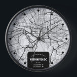 Washington, D.C. City Map Uhr<br><div class="desc">Eine lustige Wanduhr mit einer Straßenkarte von oben nach unten,  die die wunderbare Stadt WASHINGTON DC darstellt.</div>