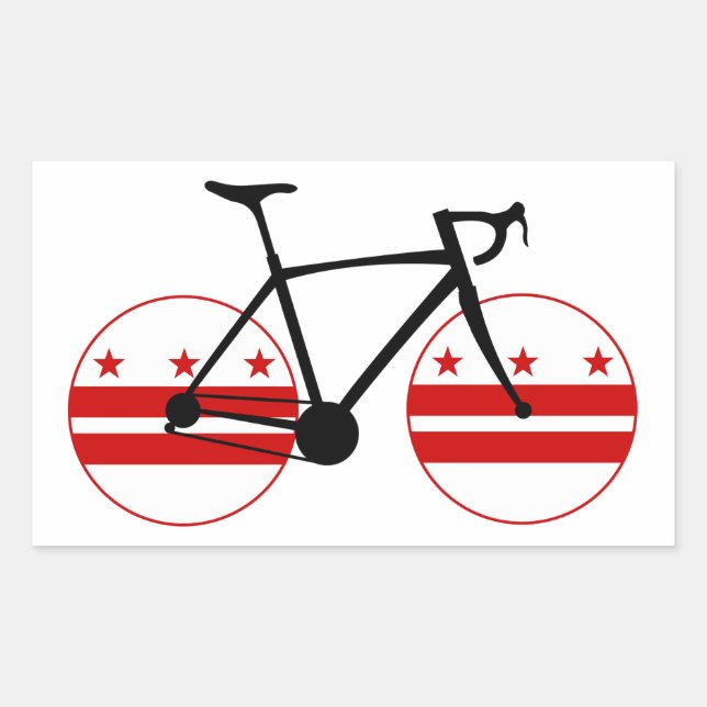 Washington D.C. Flag Cycling Rechteckiger Aufkleber (Vorderseite)