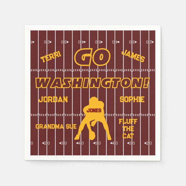 Washington D.C. Football Fan Paper Napkin Serviette (Vorderseite)