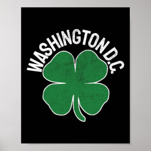 Washington D.C. Geschenk St. Patrick's Day Shamroc Poster