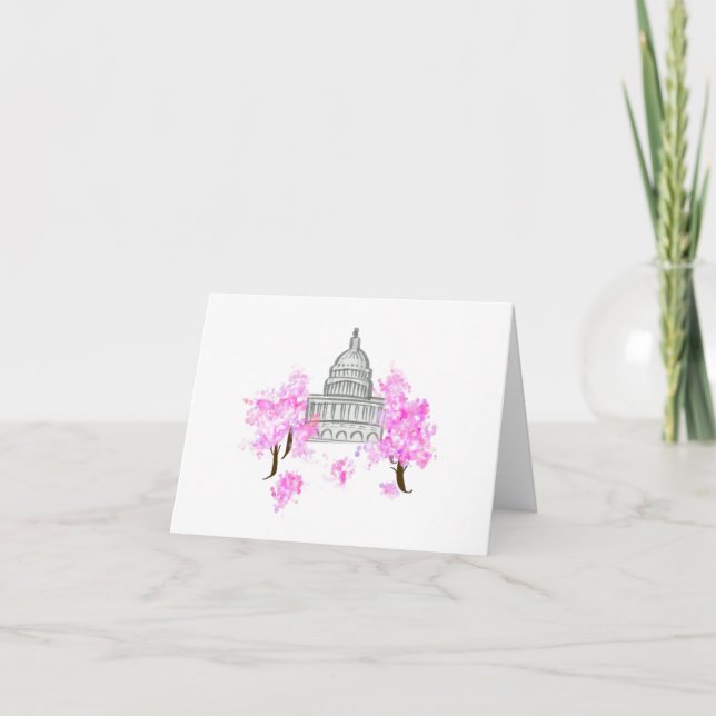 Washington D.C./Hauptstadt/Cherry Blossom Notecard Dankeskarte (Vorderseite)