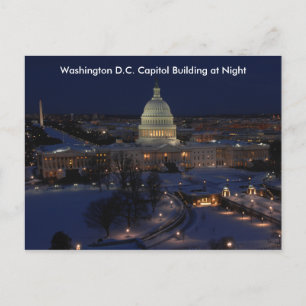 Washington D.C. Hauptstadt Gebäude in Winternacht Postkarte