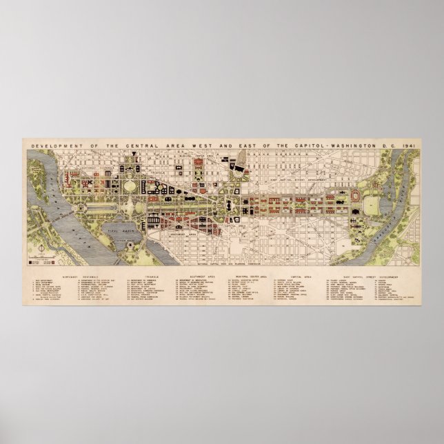 Washington D.C. Mall Plan (1941) Poster (Vorne)
