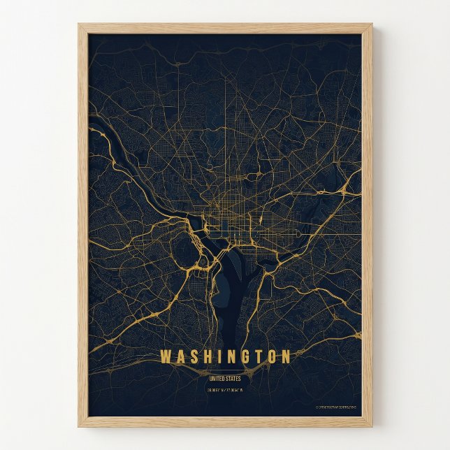 Washington D.C. Map Gold Print Poster Wallart Gift (Von Creator hochgeladen)