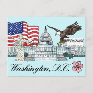 Washington D.C. Postcard Illustration Postkarte