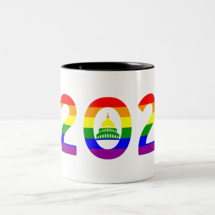 Washington D.C. Rainbow Pride Zweifarbige Tasse