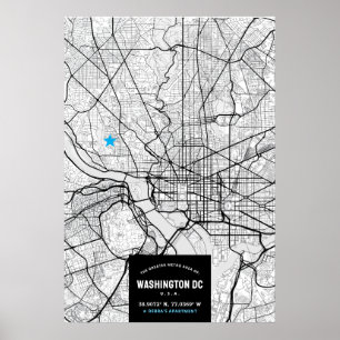 Washington, D.C. Stadtplan + Ihr Standortposter Poster