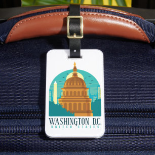 Washington D.C. United Staaten Vintage Travel Gepäckanhänger