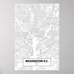 Washington D.C., Vereinigte Staaten (schwarz auf w Poster