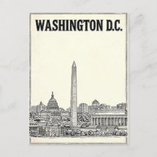Washington D.C. Vintage Linien Kunst Reise Postkar Postkarte