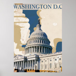 Washington D.C. Vintage Travel Poster
