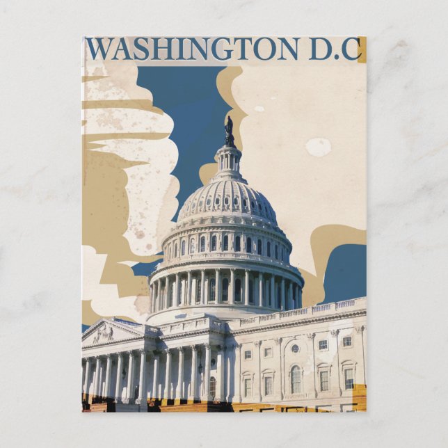Washington D.C. Vintage Travel Poster Postkarte (Vorderseite)