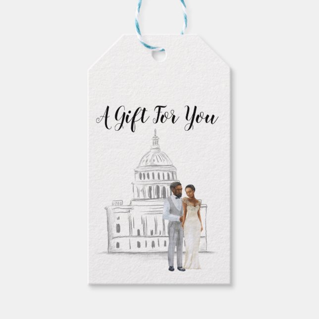 Washington D.C. Wedding Gift Tag Geschenkanhänger (Vorderseite)
