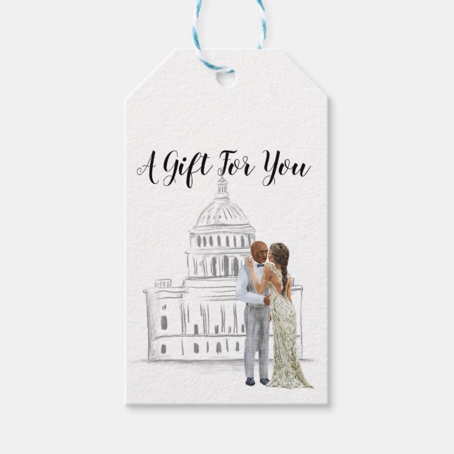 Washington D.C. Wedding Gift Tag Geschenkanhänger (Vorderseite)