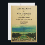 Washington D.C. Wedding Invitation DC Vintag Einladung<br><div class="desc">Eine einzigartige Vintage Hochzeitseinladung aus Washington D.C. mit unzähligen Charme aus der Mitte des Jahrhunderts mit dem Washington Denkmal. Feiern Sie Ihre Washington D.C. Hochzeit in Urlaubsort mit diesem netten Retro Washington D.C. Hochzeit einladen.</div>