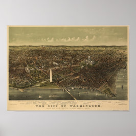 Washington DC 1892 Antike Panoramakarte Poster